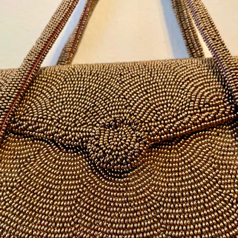 Vintage 1960's Richere Bag by Walborg Purse | Brown Beaded Bag